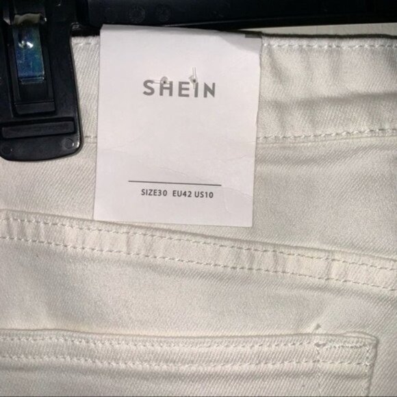 Shein Basics White Skinny Jeans High Rise Size 30 - Picture 8 of 9